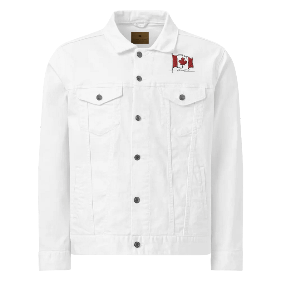 Canadian Flag Line Art Denim Jacket product image (65)
