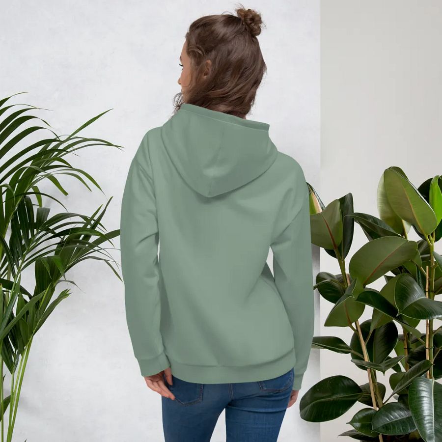 Plain Medium Sage Green Soft Summer Unisex Recycled Polyester Heavyweight Premium Hoodie by Treasure Pie product image (12)