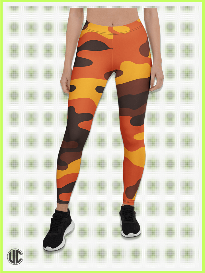 Savage Sunset Orange Camo – Women’s Leggings product image (1)