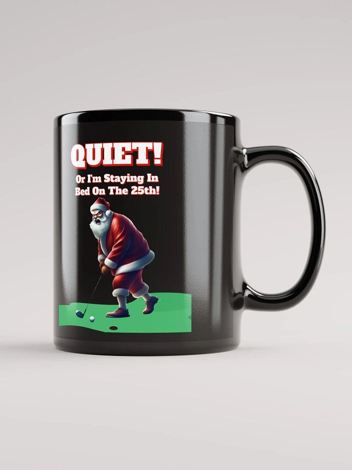 Quiet - Santa Claus Golfing Black Mug product image (2)