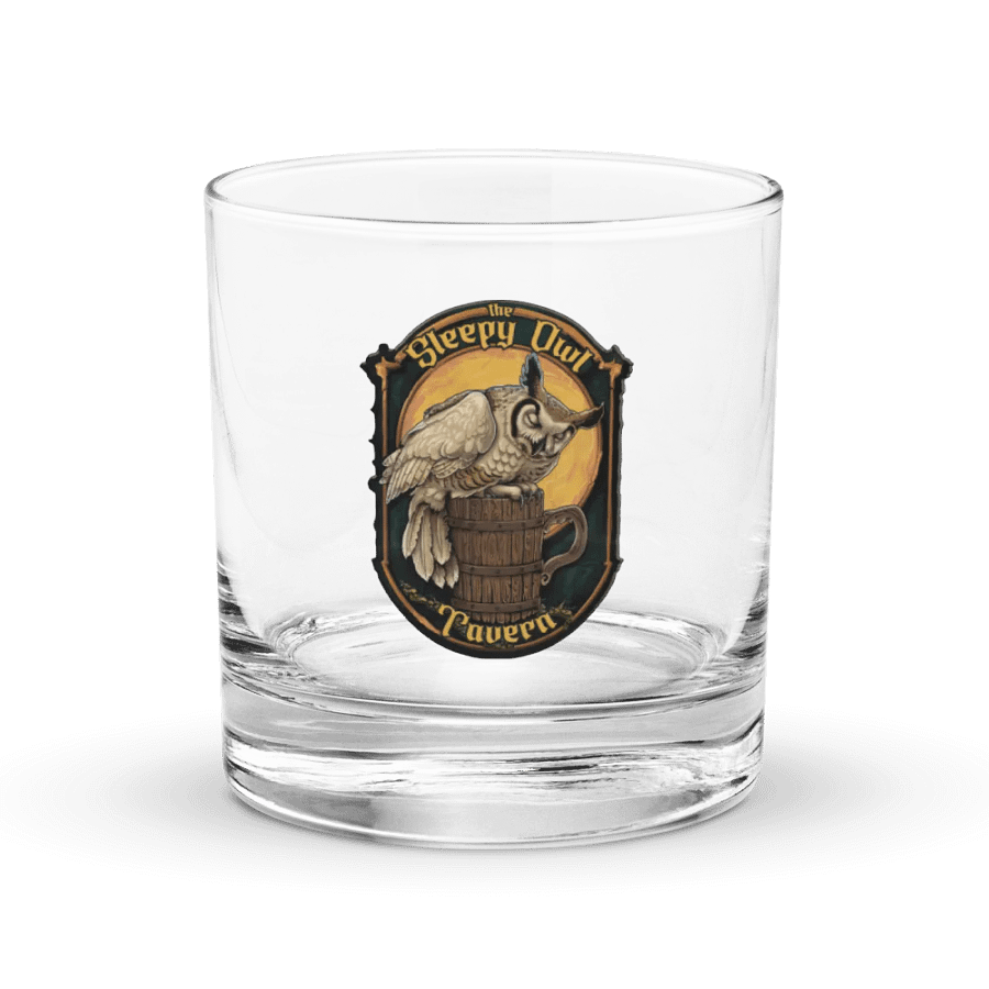 Sleepy Owl Tavern Rocks Glass product image (1)