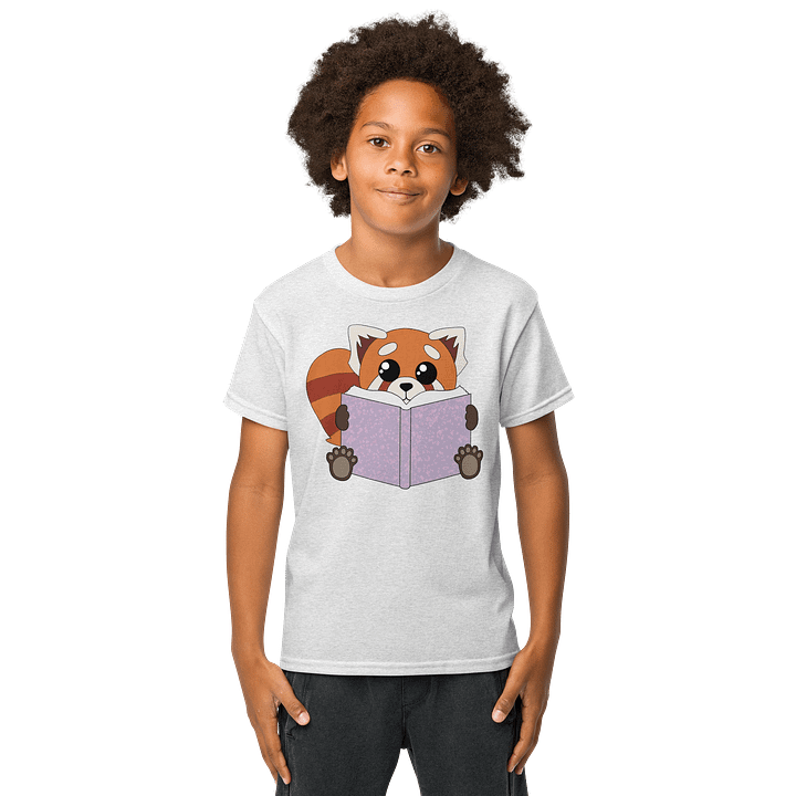 Red Panda Reading Youth T-shirt product image (6)