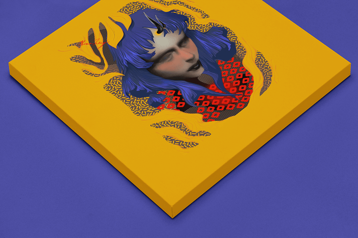 Something Strange, Charming and Blue Square Canvas Print product image (2)