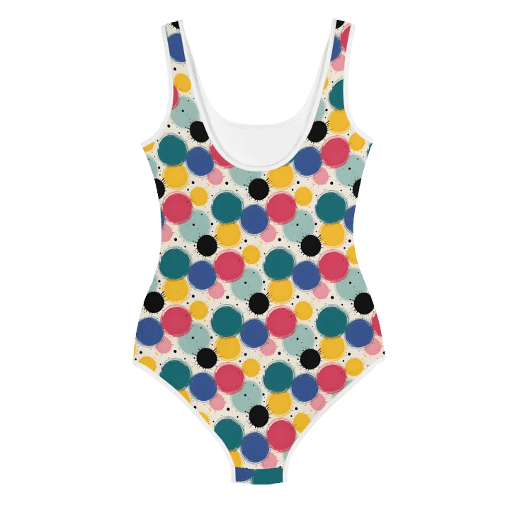 Color Pop Youth One-Piece Swimsuit – Bright Dots, Big Personality product image (2)