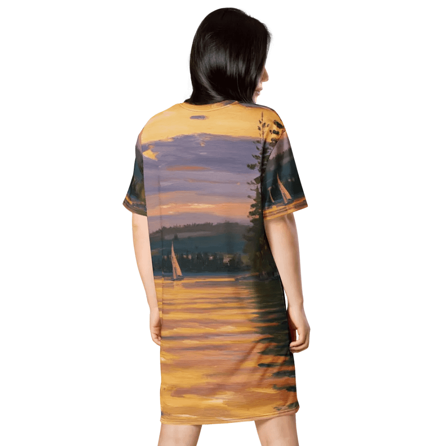 Sunset Lake Sailing, T-shirt Dress product image (4)
