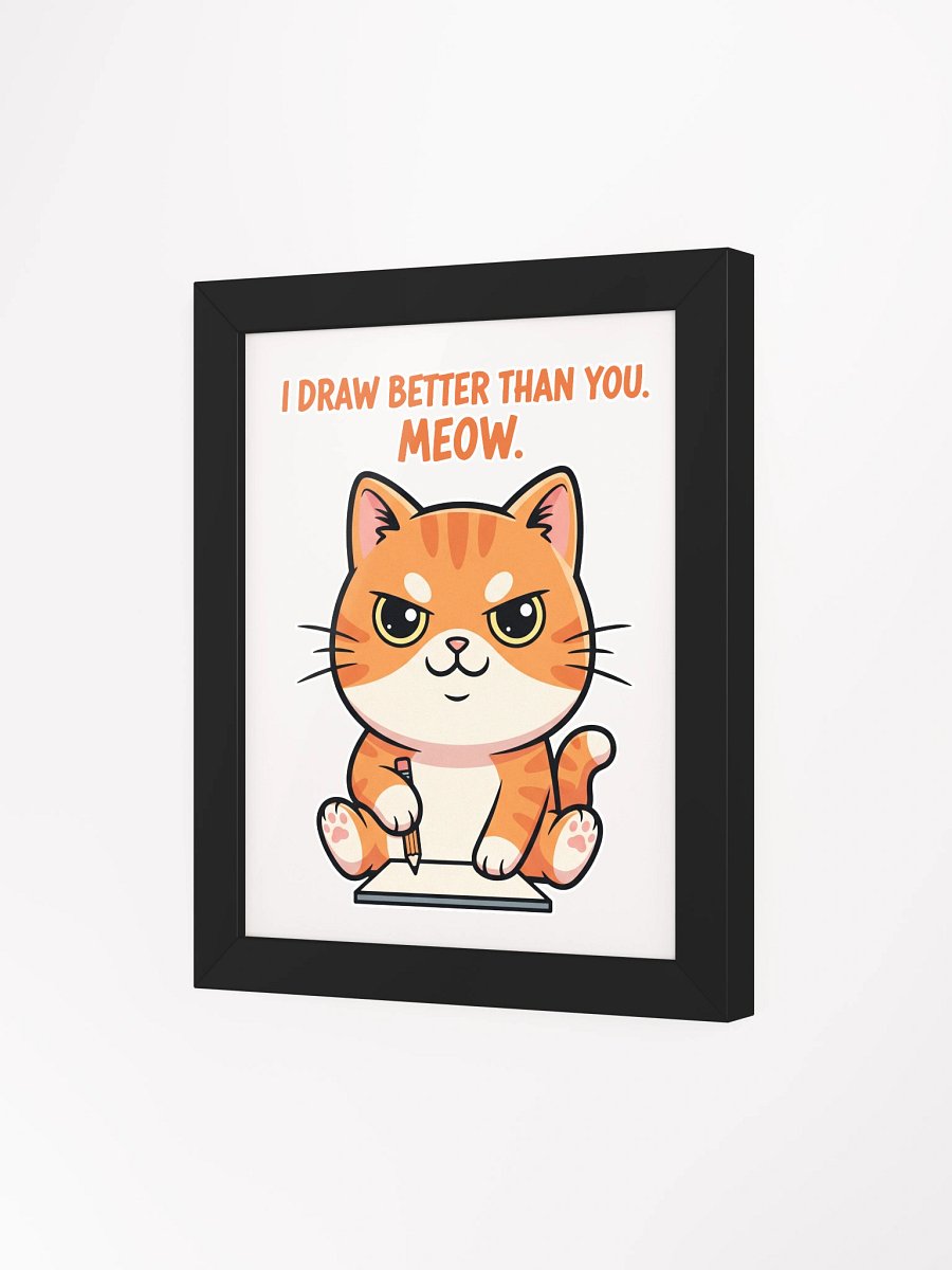 Rebel Sketch Cat Framed High-Quality Matte Poster product image (3)