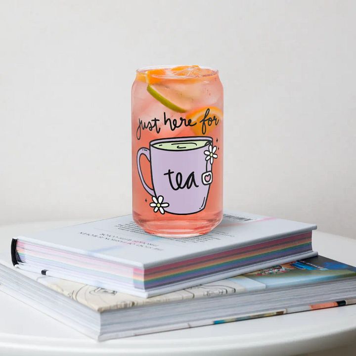 Just here for Tea Glass Mug product image (1)