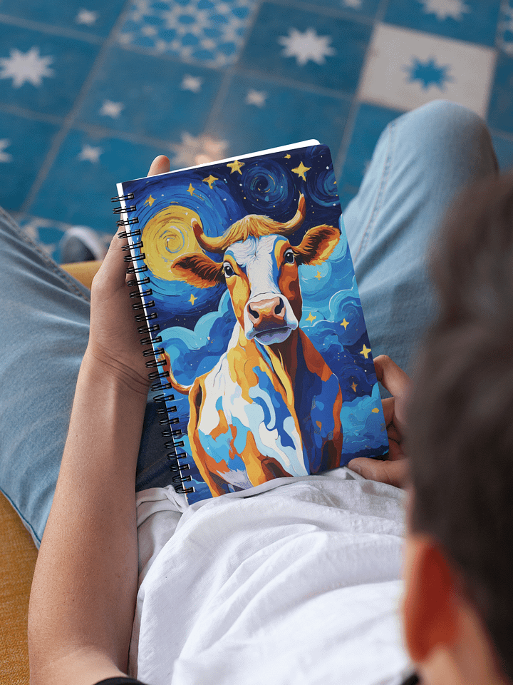 Blue Starry Cow Notebook product image (1)