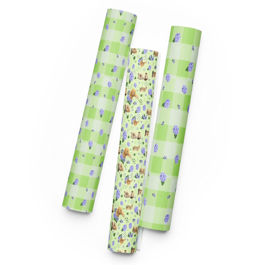Bunnies and Hydrangeas Wrapping Paper Set product image (5)