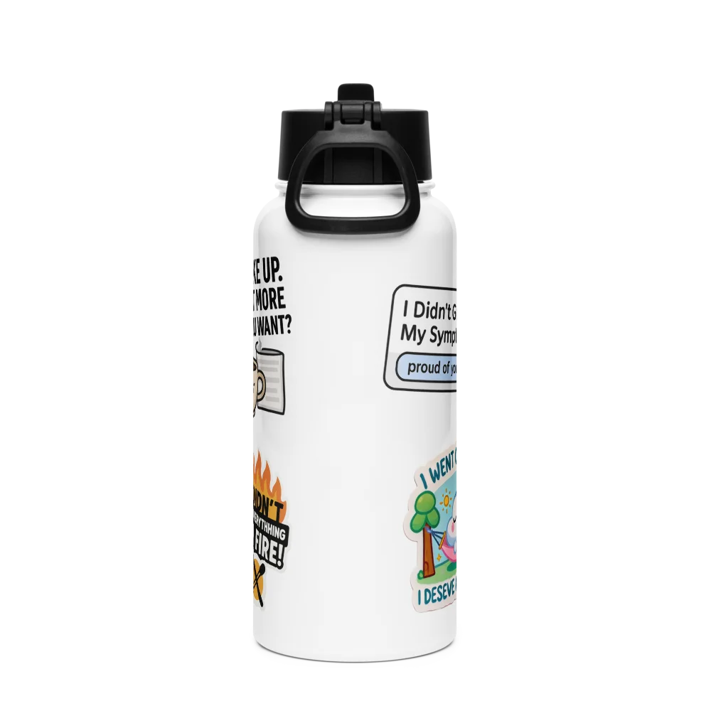 Humorous Adulting Stickers on a Water Bottle product image (2)