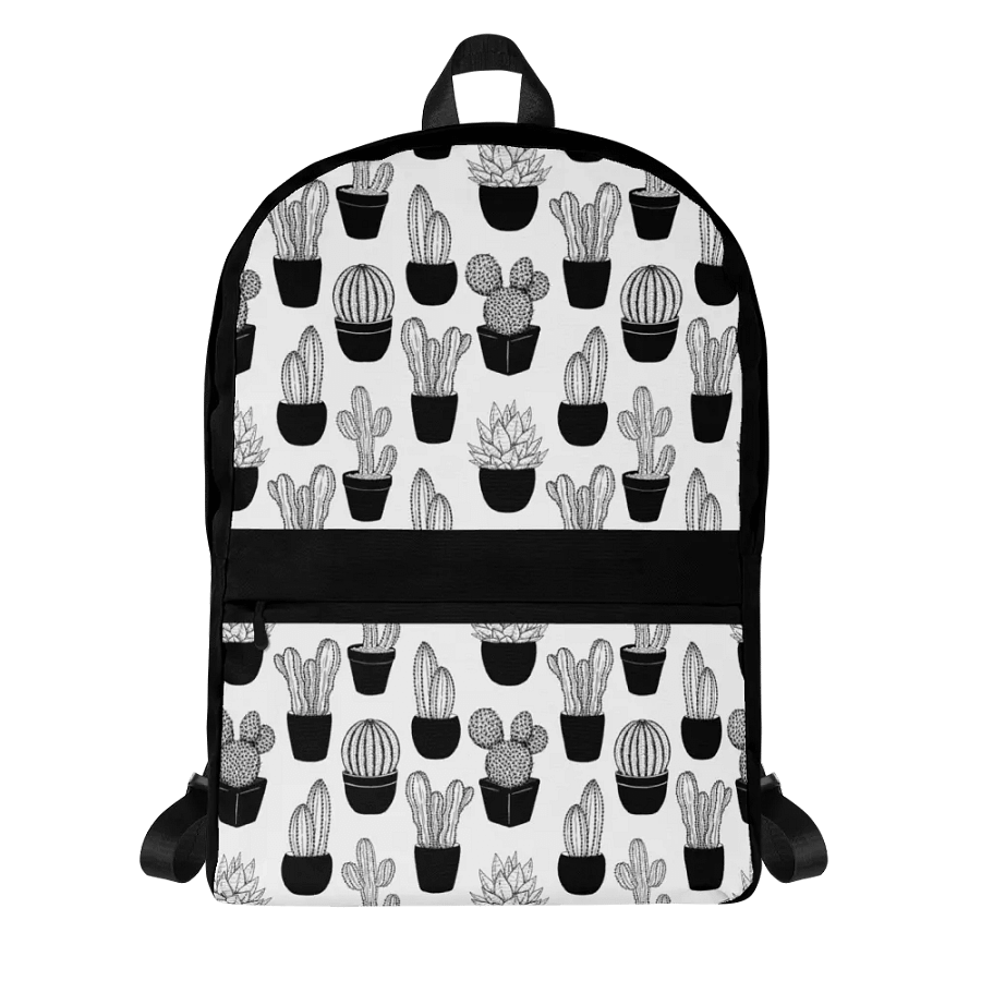 Line Art Cacti Pattern All-Over Print Backpack product image (3)