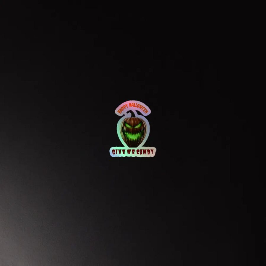 Happy Halloween Give Me Candy holographic stickers product image (4)