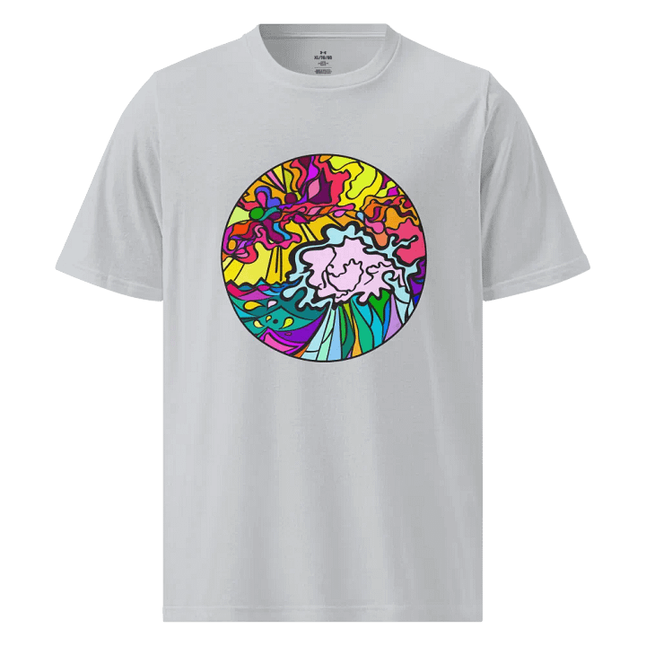 Vibrant Fluidity Abstract T-Shirt - Wave at Sunset product image (3)