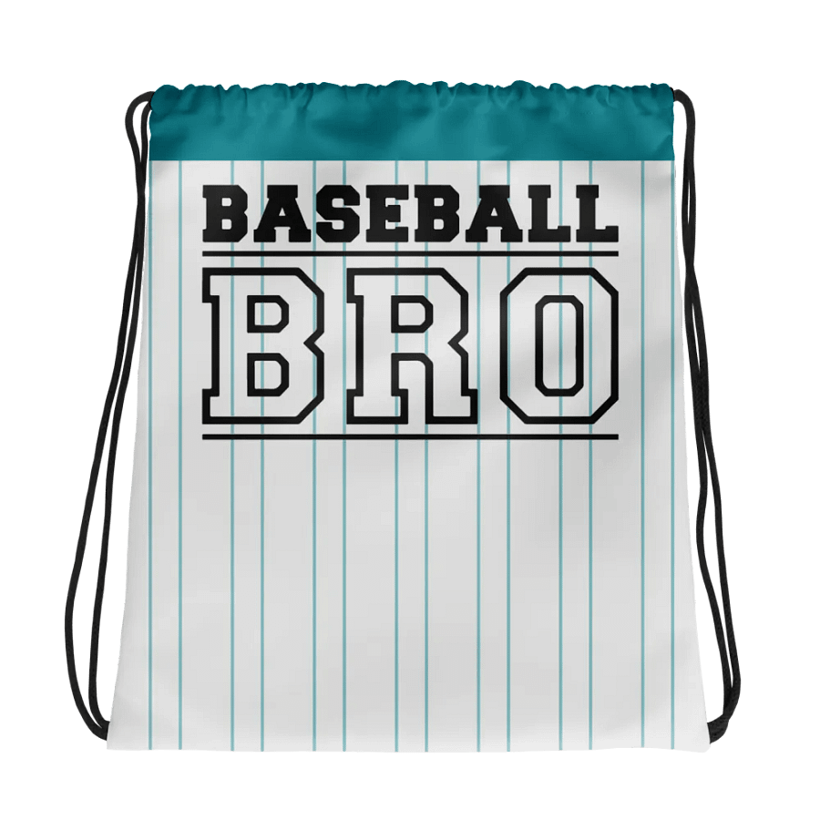"Baseball Bro" Teal Stripe Drawstring Bag product image (1)