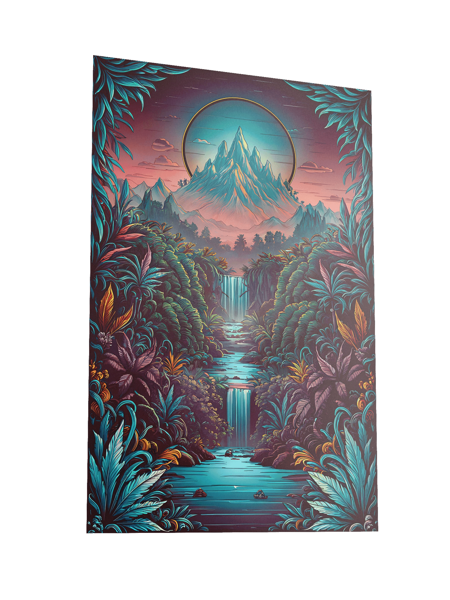 Twilight Mountain Falls - Vibrant Matte Wall Decor Poster product image (4)