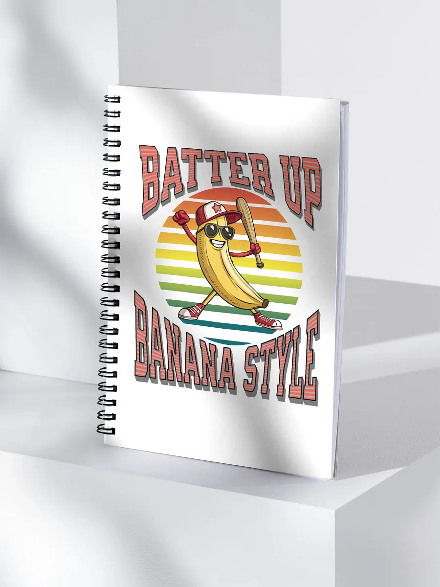 Batter Up Banana Style Baseball Spiral Notebook product image (1)