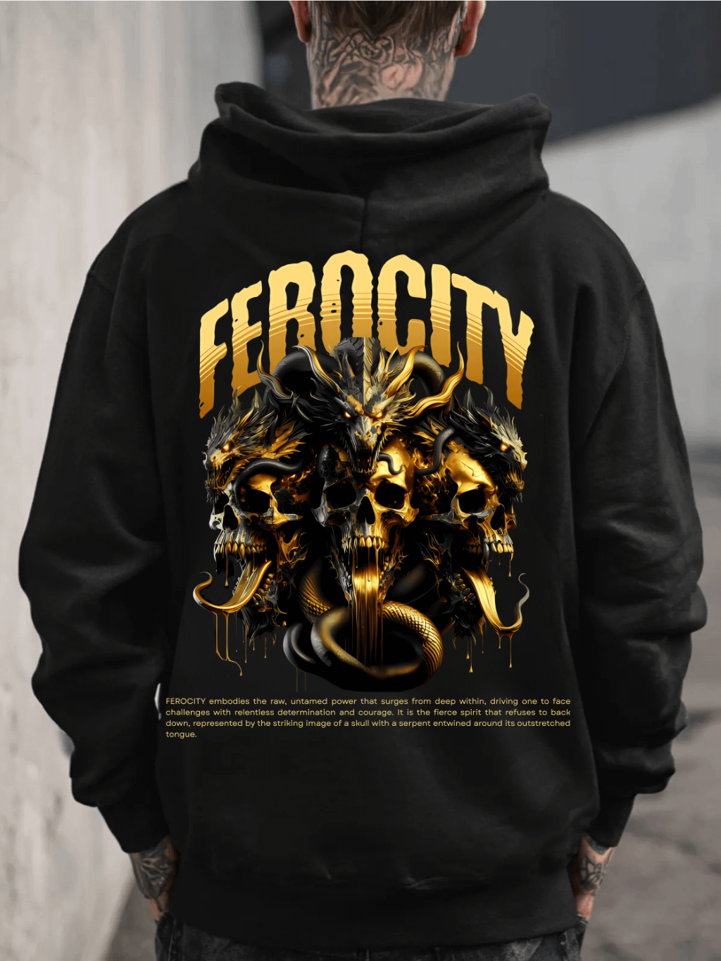 Ferocity- Streetwear Dark Fashion Unisex Hoodie - Premium Cotton Heritage M2580 product image (5)