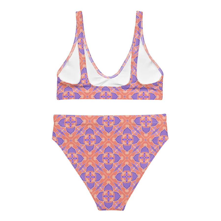 Pastel Orange and Mauve Pattern High Waisted Bikini product image (2)