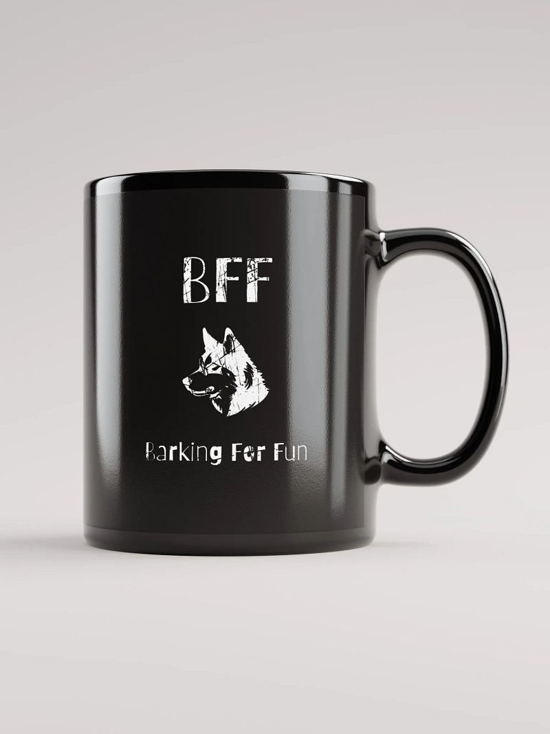 Siberian husky BFF Barking for fun, noisy dog, funny pun, cute joke, ambidextrous right-handed left-handed tea coffee mug