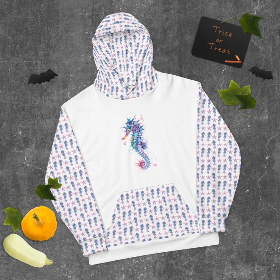 Vibrant Watercolour Seahorse Dreams Hoodie product image (11)