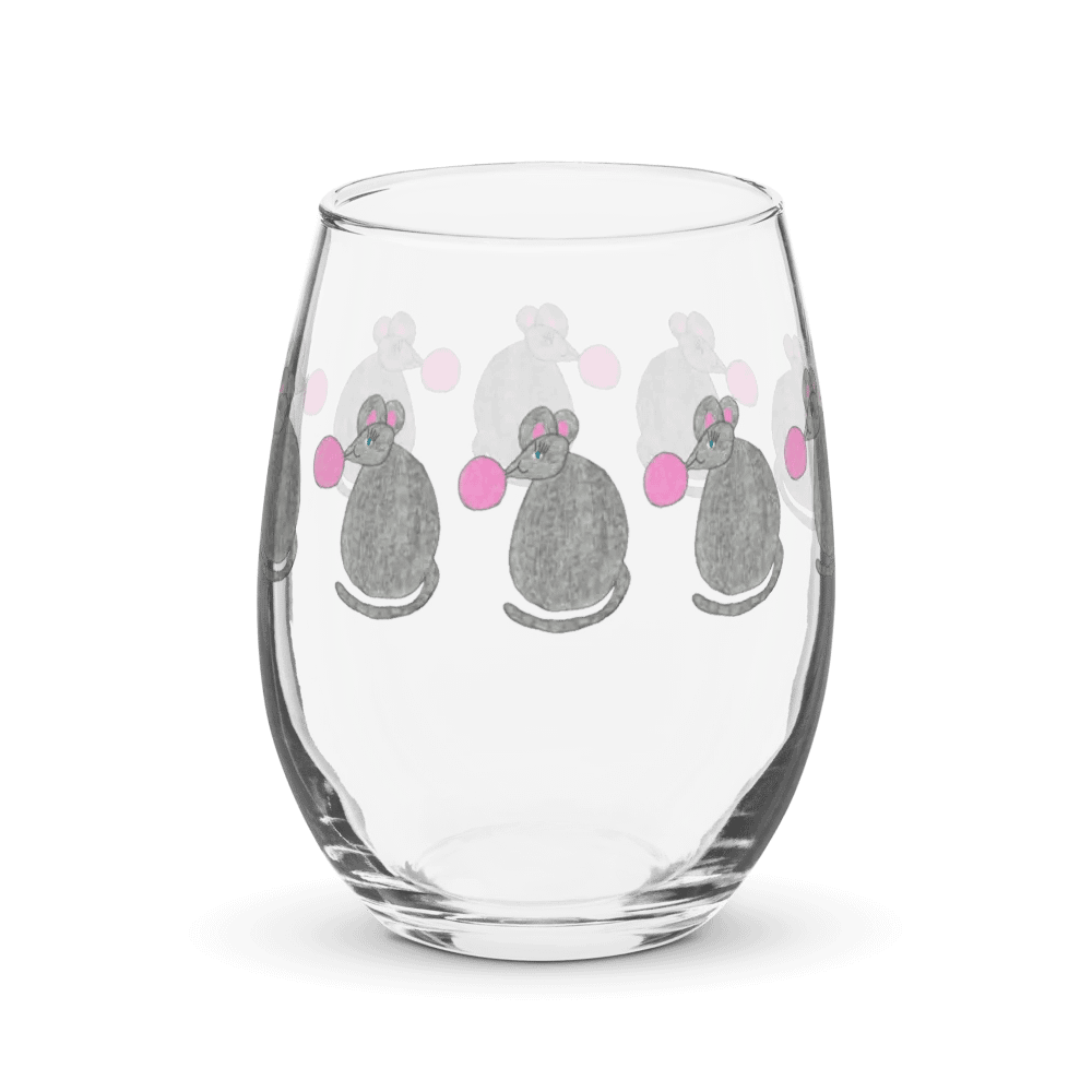 Bubblegum mouse Stemless Wine Glass product image (3)
