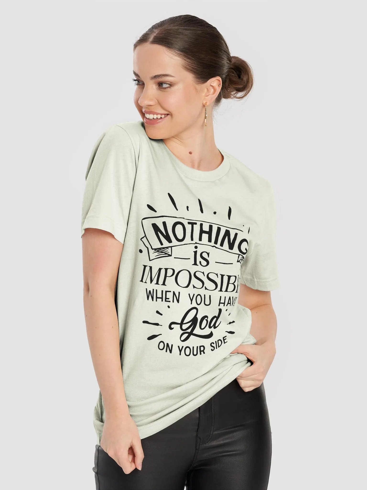 Nothing is impossible when you have God on your side | Christian| Faith | Inspirational product image (85)