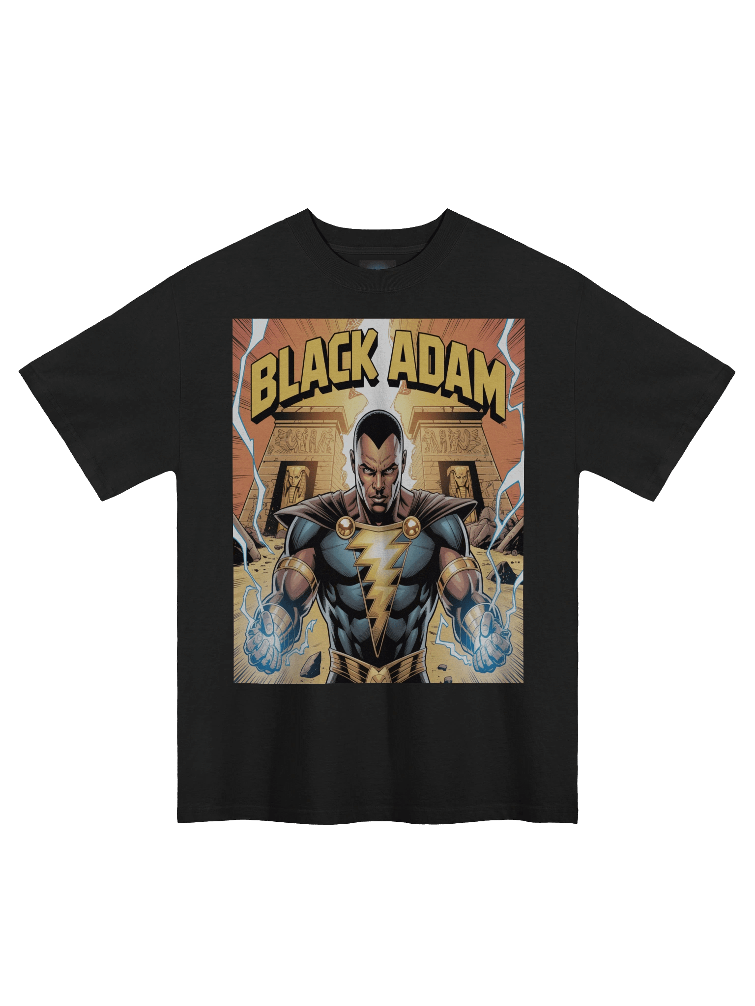 Black Adam Power of Shazam Oversized Faded T-Shirt – Kahndaq Eclipse Fury product image (3)