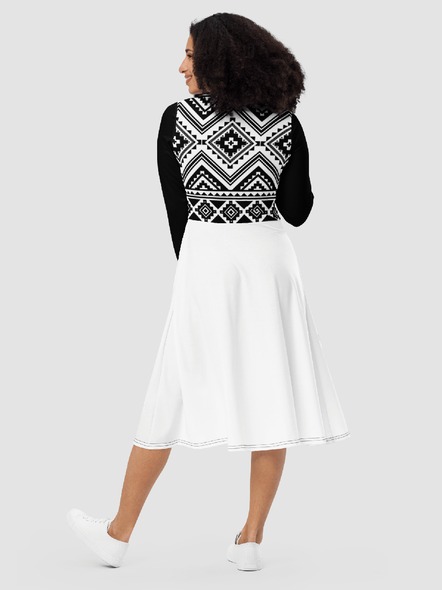 Tribal Print Long Sleeve Midi Dress product image (4)