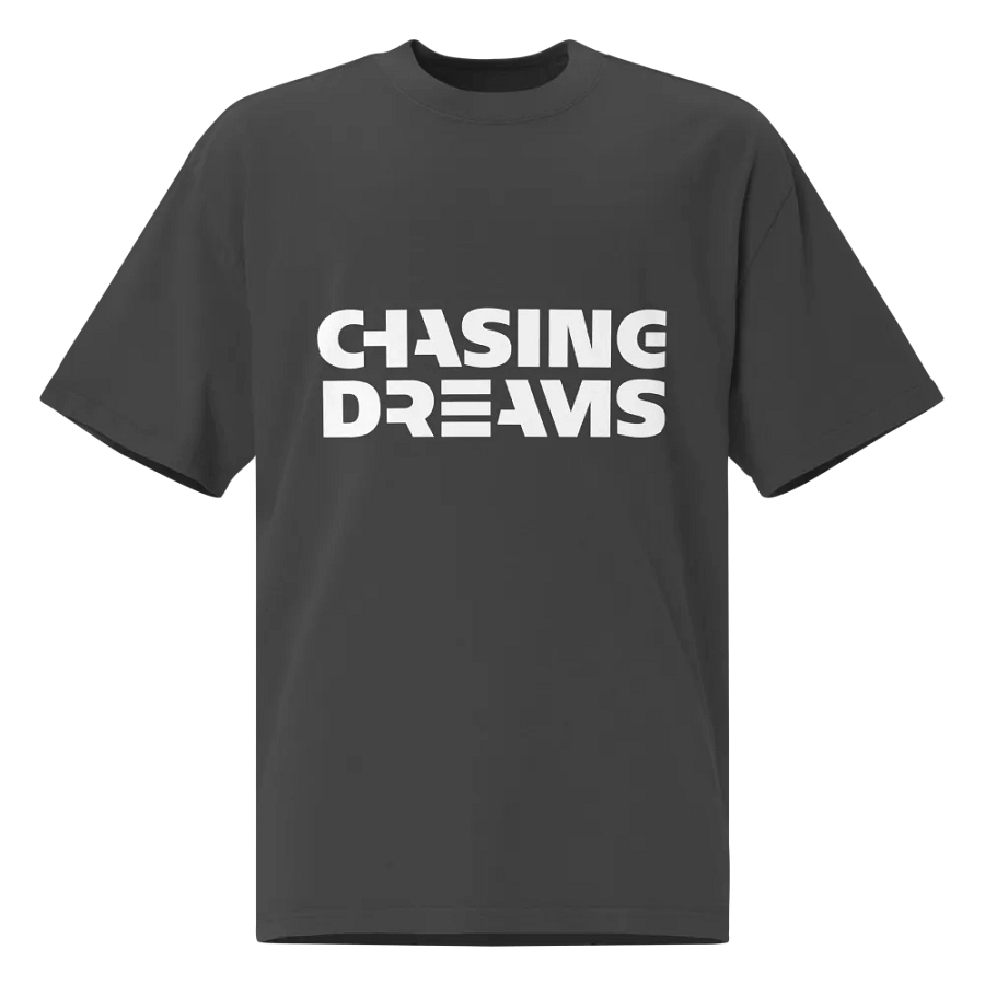 Chasing Dreams Premium Oversized Faded T-Shirt (white logo) product image (1)