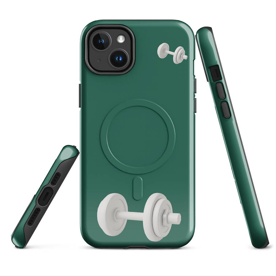 Dark Green Double White Dumbbell iPhone® Case product image (1)