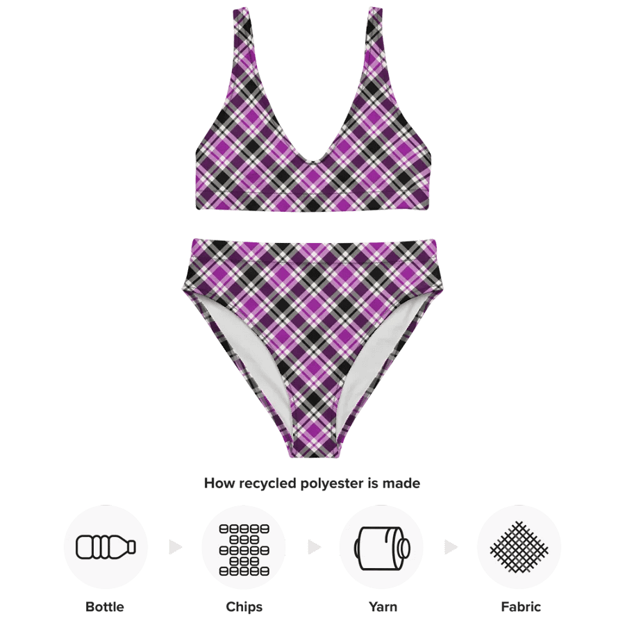 Purple, Black and White Plaid Bikini product image (10)