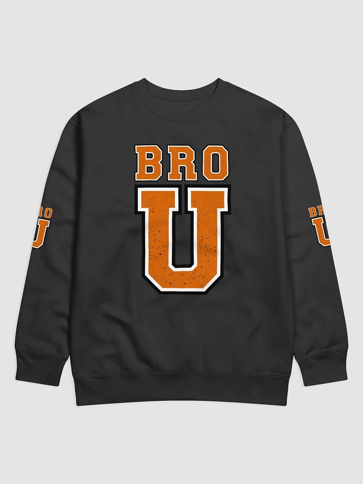 Bold 'BRO-U' Textured Sweatshirt product image (1)