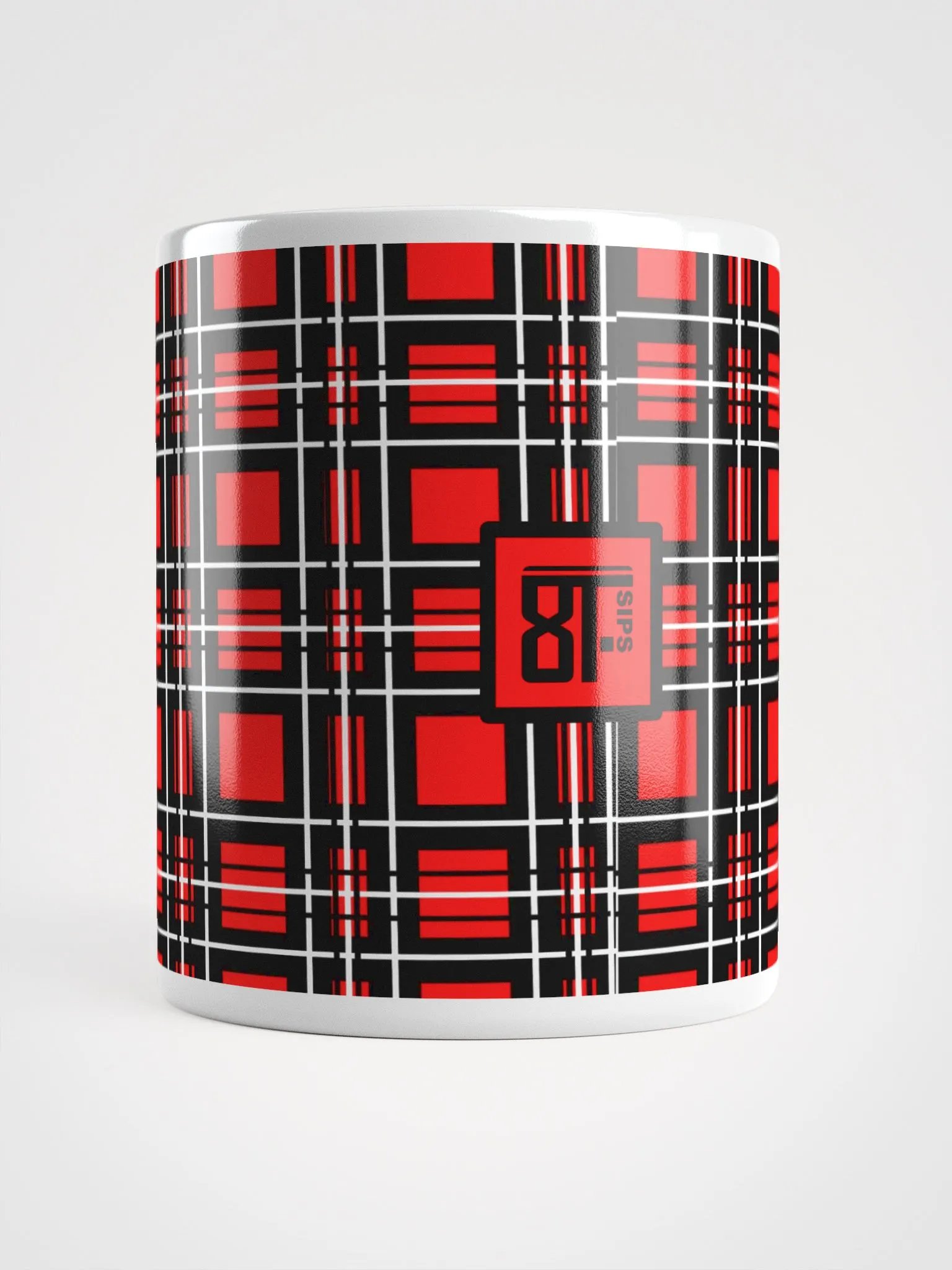8T Sips Founders Plaid White Glossy Mug product image (5)