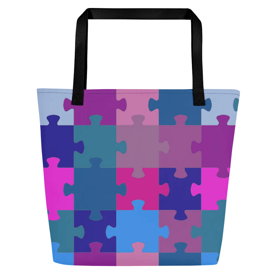 Vibrant Puzzle Pieces All-Over Tote Bag product image (3)