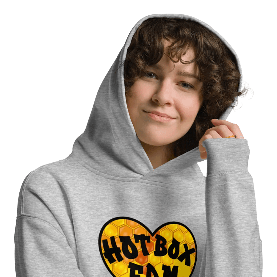 UNISEX HOT BOX FAM GOLD LOGO WITH JFLOW 710 EMOTE ON SLEEVE HOODIE product image (39)