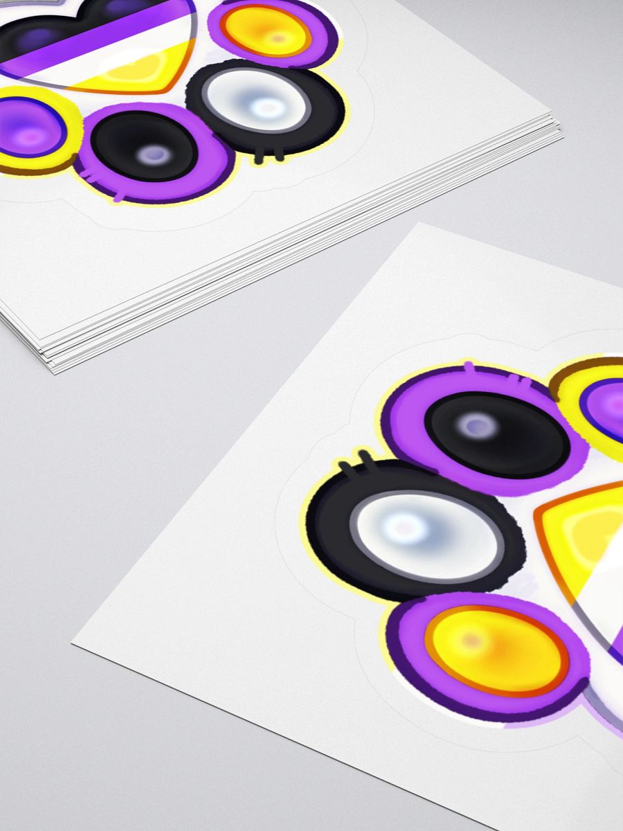 Nonbinary Pride Paw Print Kiss Cut Stickers product image (15)