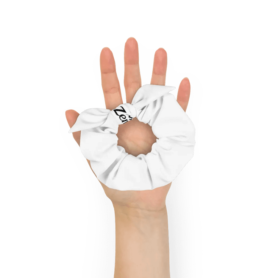 Zenith White Print Scrunchie - Eco-Friendly All-Over Design product image (8)