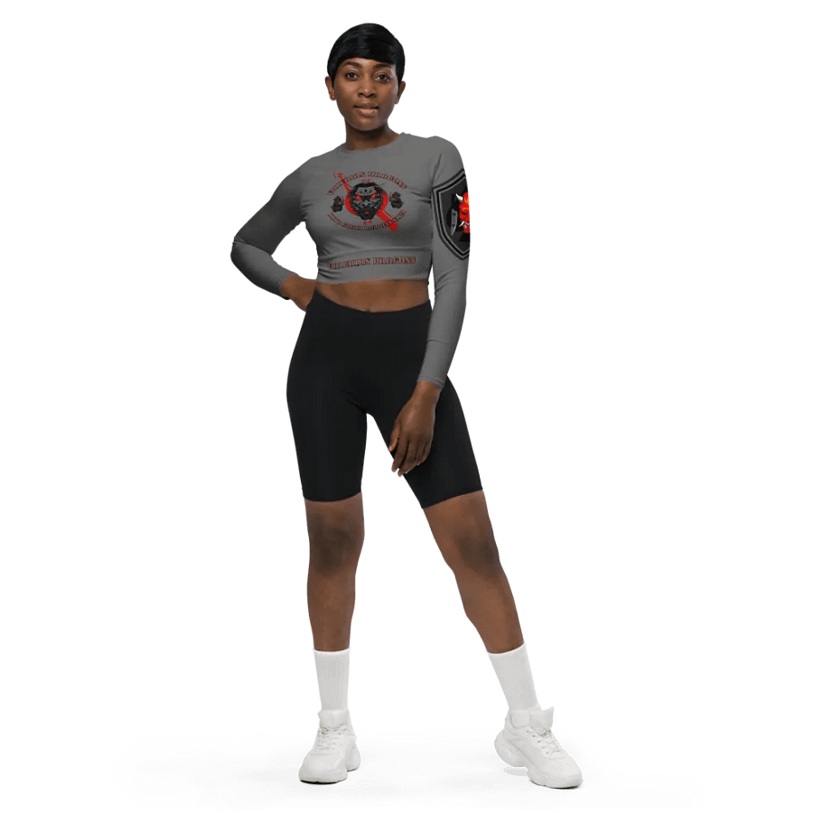 women oni crop top long sleeve (GRAY) product image (1)