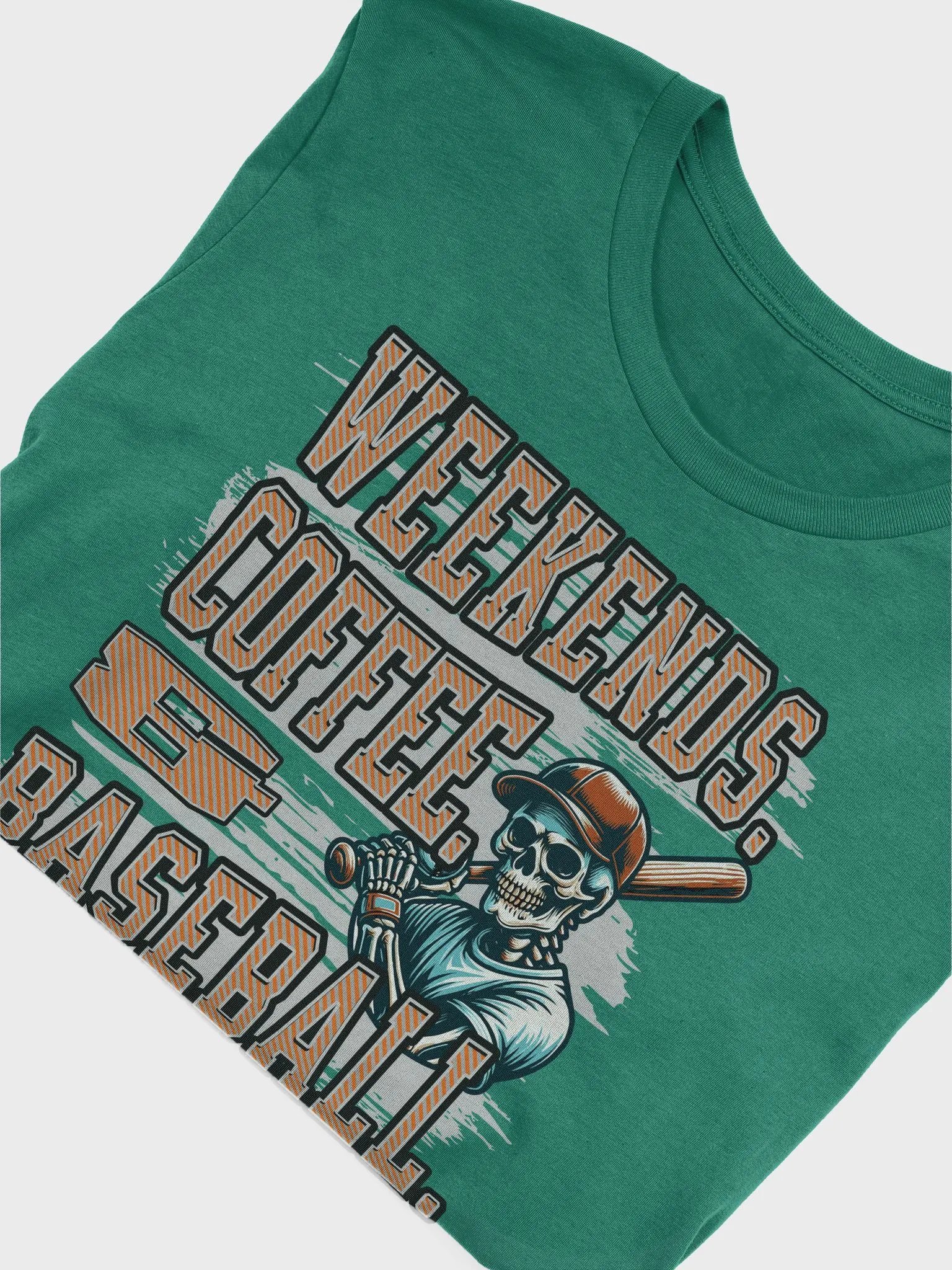 Weekends Coffee And Baseball Skeleton Warrior Tee product image (6)