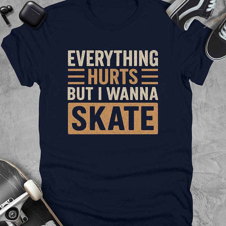 Everything hurts, Funny skateboarding t-shirt, Unisex product image (3)