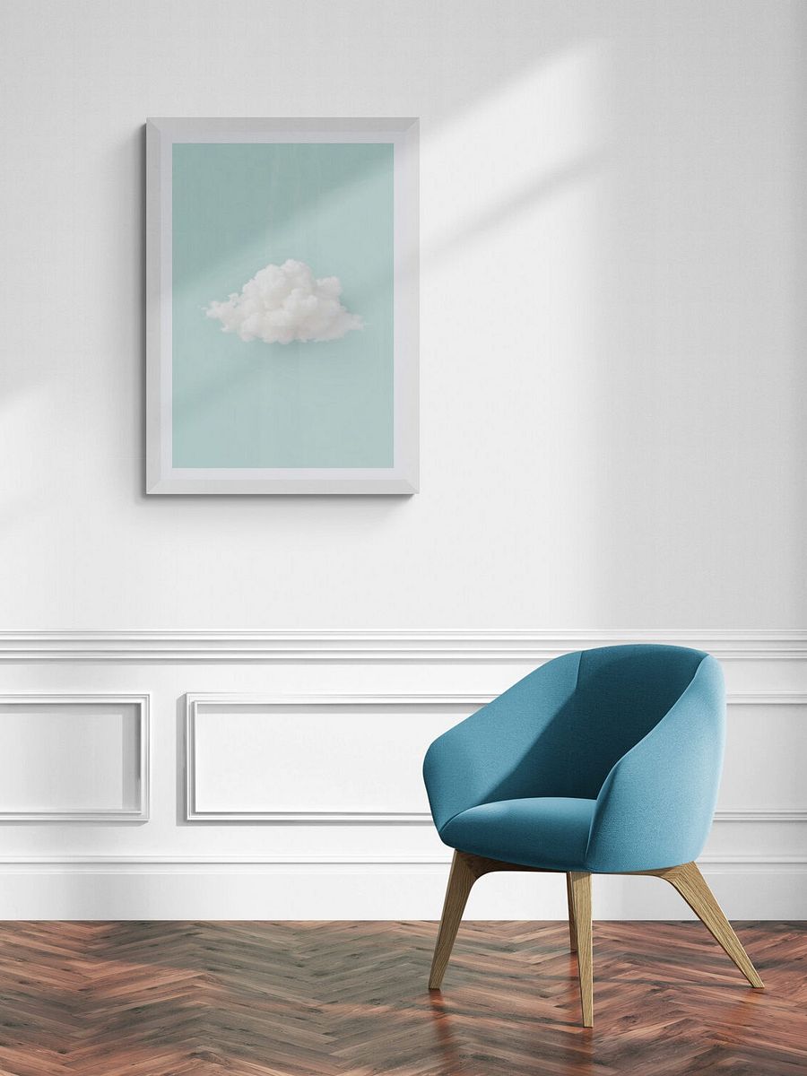 Fluffy Cloud on Turquoise Background product image (1)