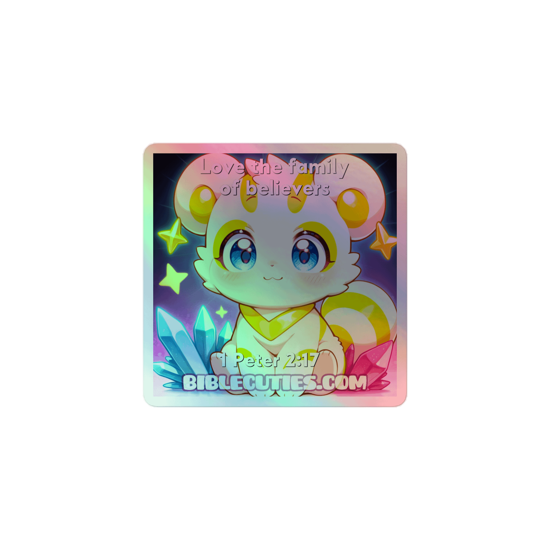 Bible Cuties Ada - Love the familiy of believers Holographic Sticker product image (1)