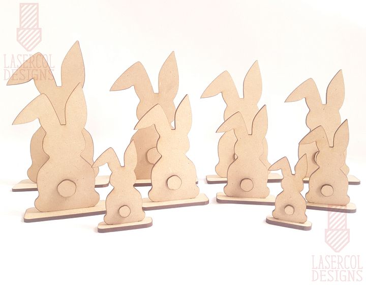 Easter Bunny With Stand (Ten sizes) - Laser Cut Files product image (2)