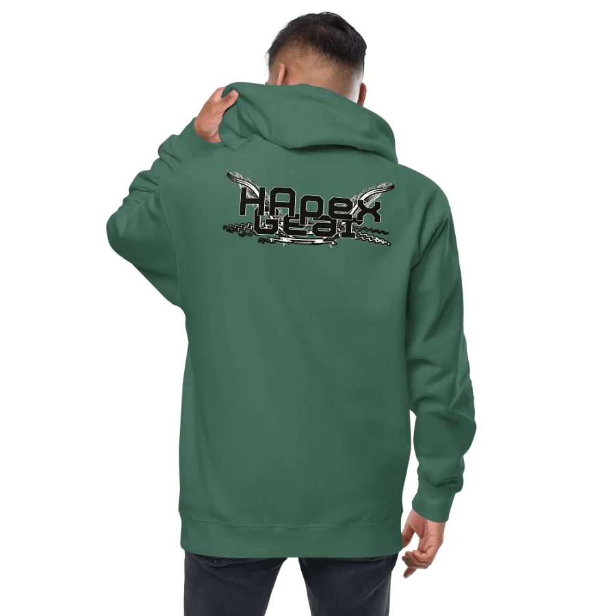 Fleece Zip Up Hoodie - Embroidered - Black HApex Gear White Logo product image (1)