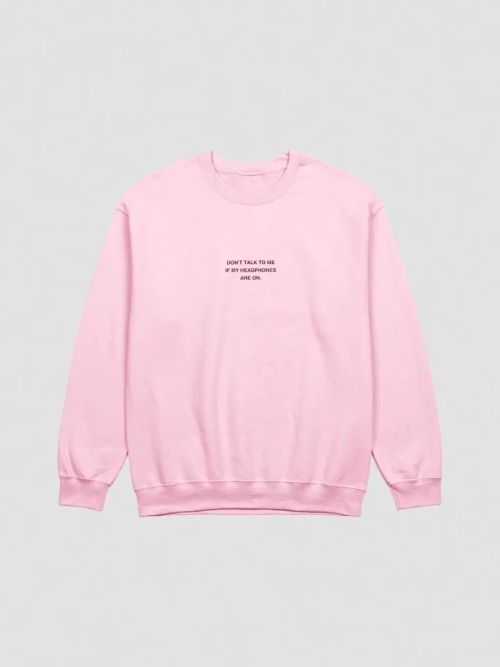 HEADPHONES ON embroidered crewneck (monochrome pink) product image (2)