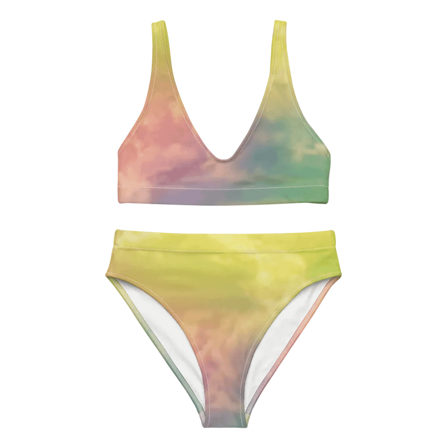 Blur cloud rainbow Design High Waisted Bikini - V12 product image (8)