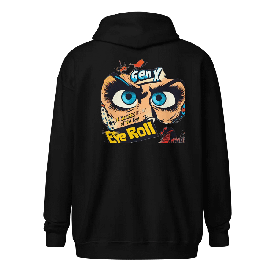 "Gen X Eye Roll Zip Hoodie – Funny Attitude Hoodie, Retro-Inspired Streetwear!" product image (10)