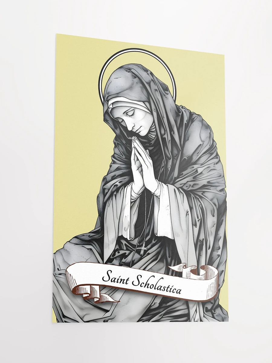 Saint Scholastica Patron Saint of Benedictine and Religious Sisters, Cloistered Nuns, Education, Convulsive Children, Book Lovers, Matte Poster product image (4)