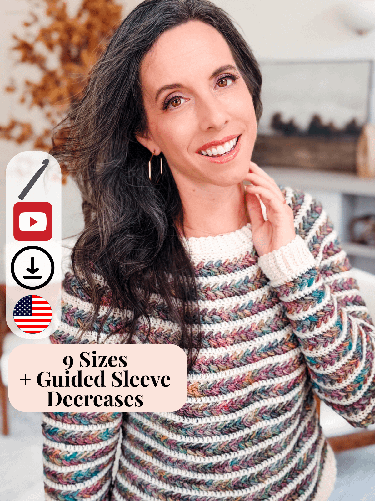 Wheat Stitch™ Crochet Sweater Pattern product image (1)
