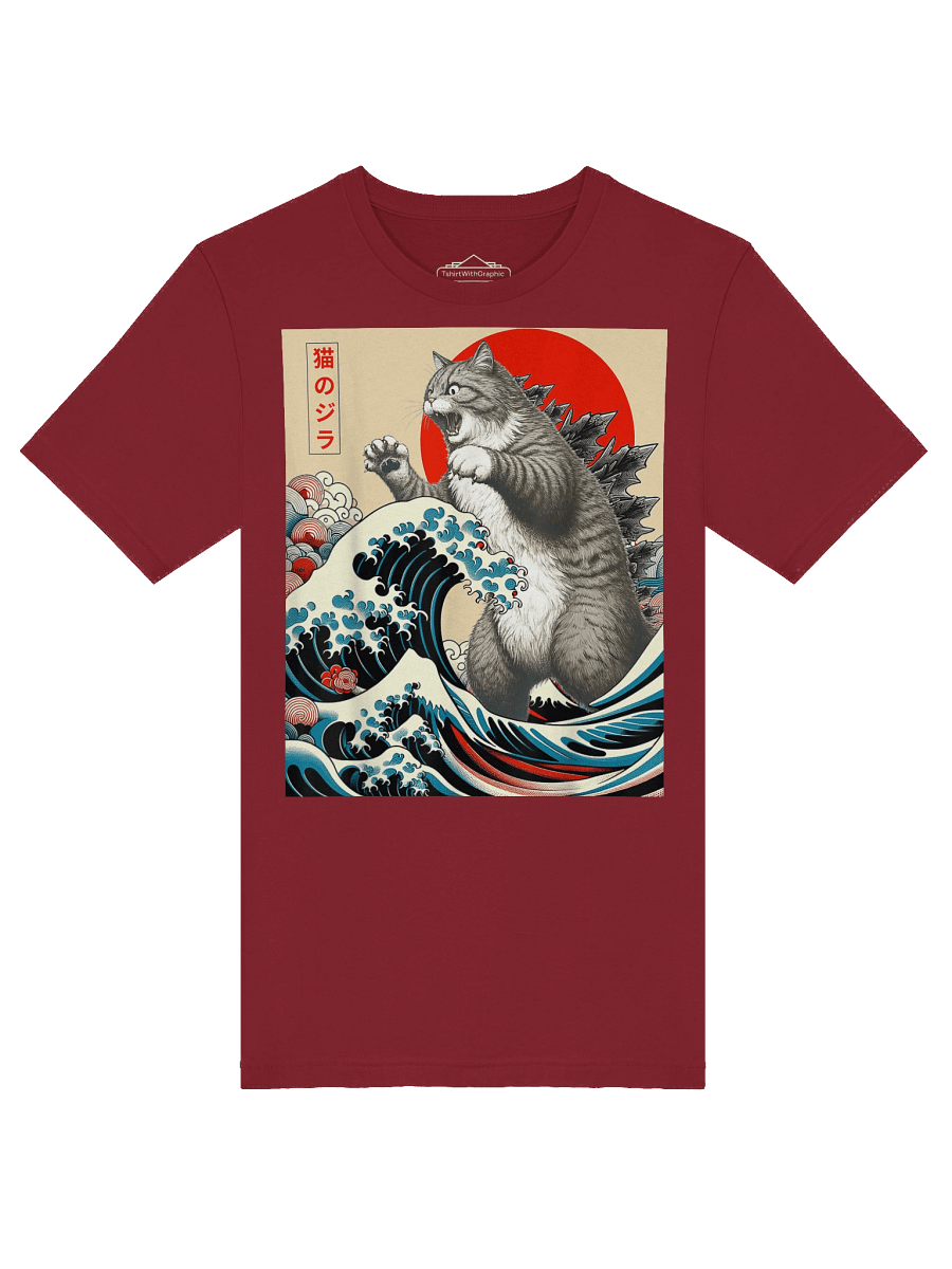 Catzilla Cat Japanese Art Funny Cat Gifts For Men Women, Funny Cat Lover Gifts Graphic Tees Art Unisex T-Shirt product image (21)